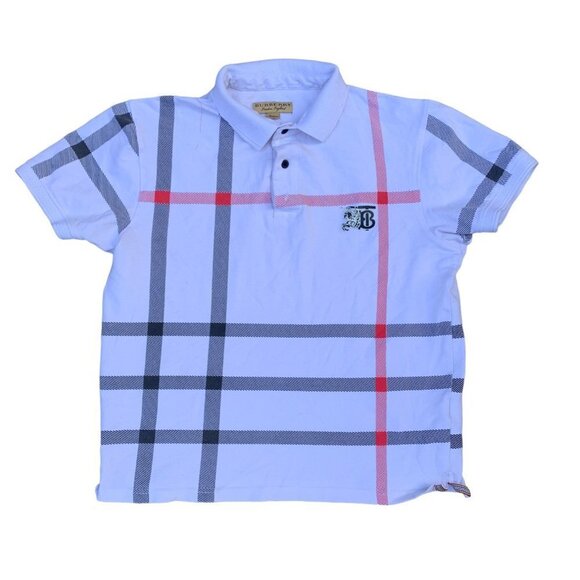 VINTAGE Burberry Striped Shirt Medium White - Picture 1 of 6